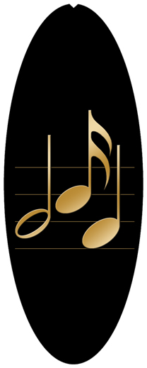 DNSA18-382-GD-BK Gold Music Notes Black